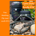 Dicy bag and treat bag with free treats and free lead